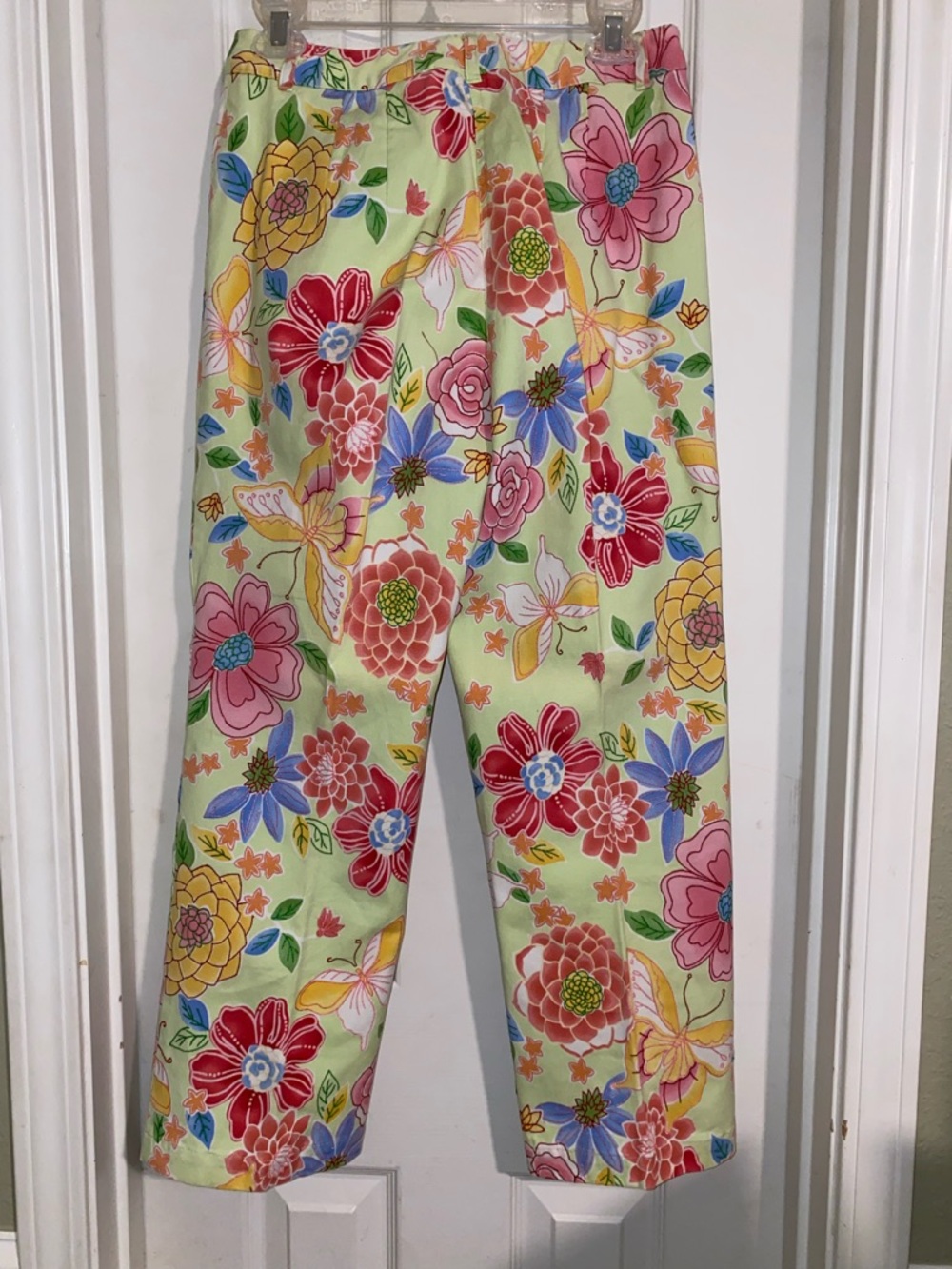 Talbots Vintage Pastel Floral Stretch Pants in Yellow, Pink, Green - Picture 5 of 7